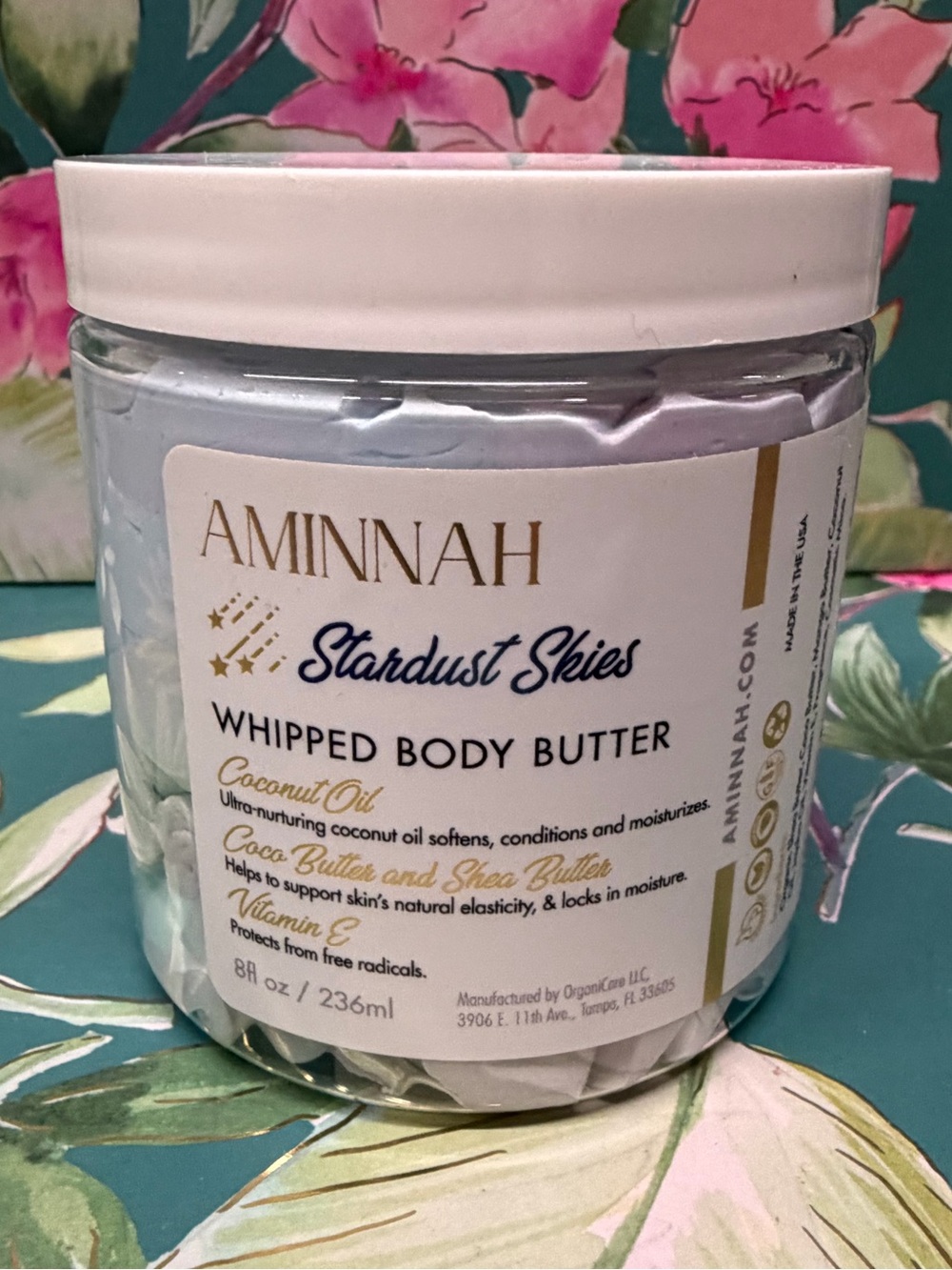 Aminnah Stardust Skies Whipped Body Butter 8 oz Bergamot Lavender Green Tea